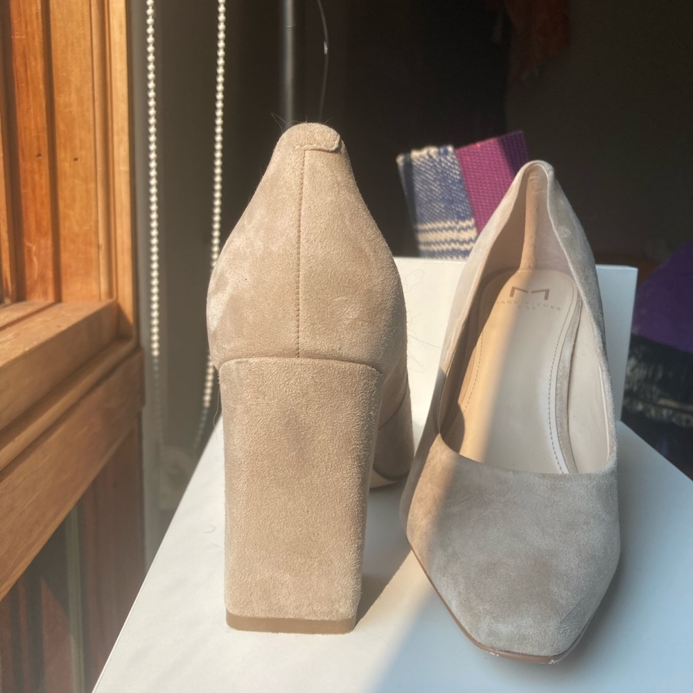 Marc Jacobs Taupe Suede Block Heels